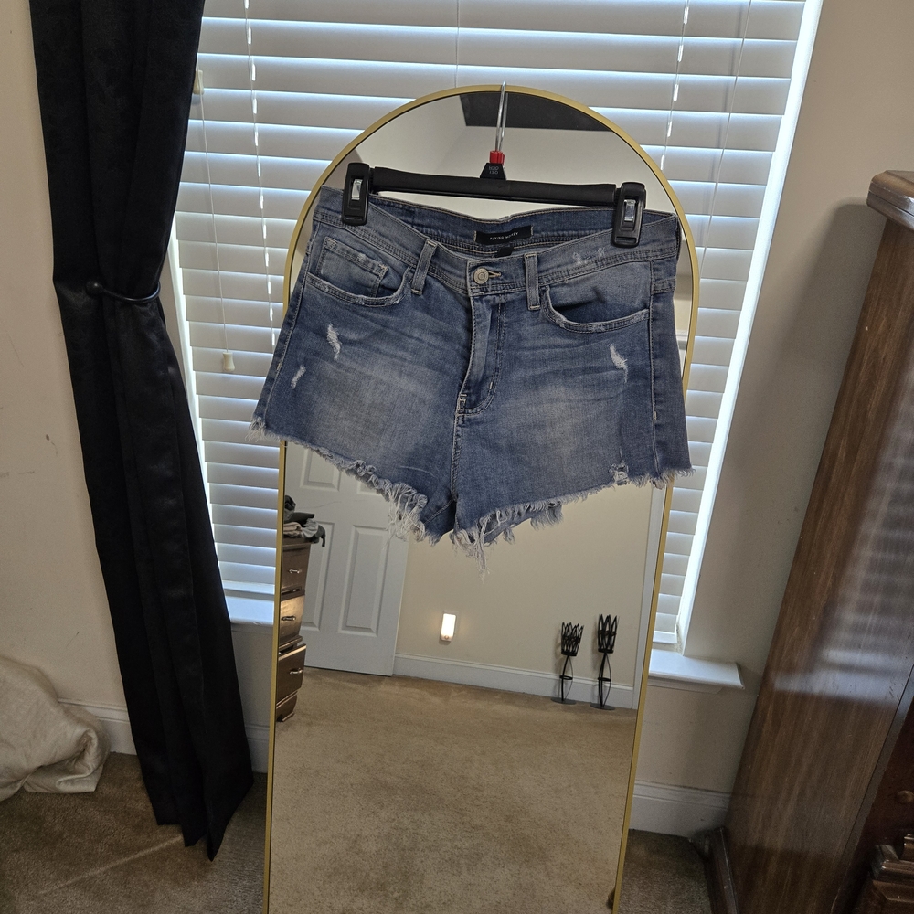 Flying Monkey Blue Frayed Hem Jean Shorts